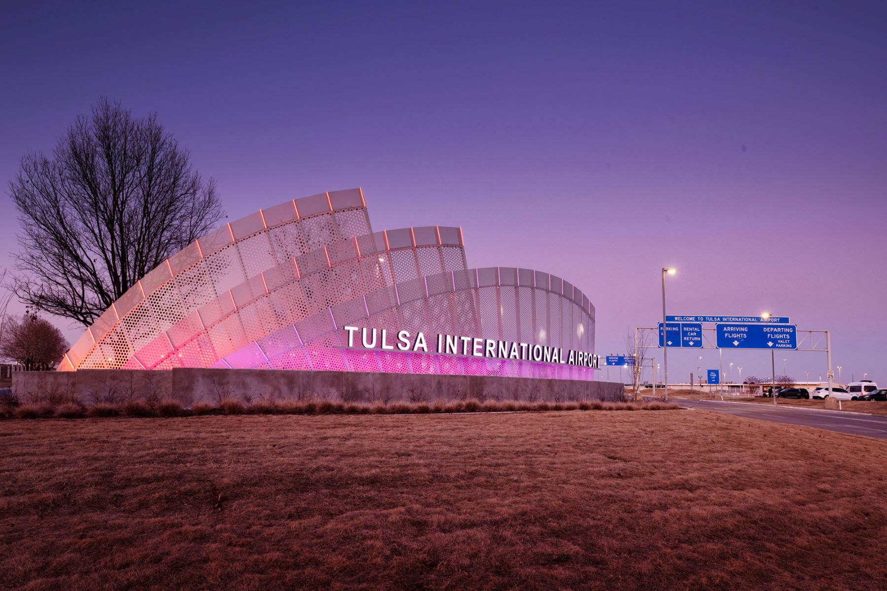 Entry feature at Tulsa International Airport