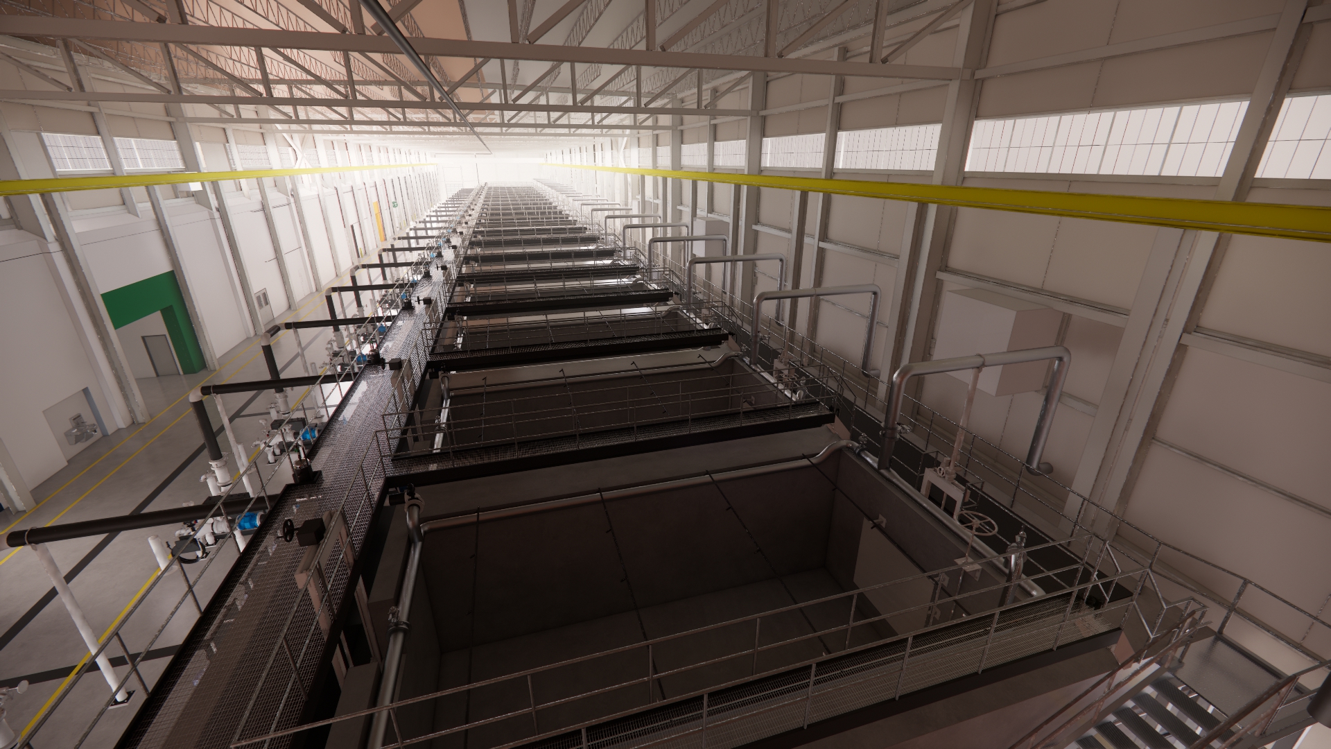 An interior view of the MBR tanks at the CWRP