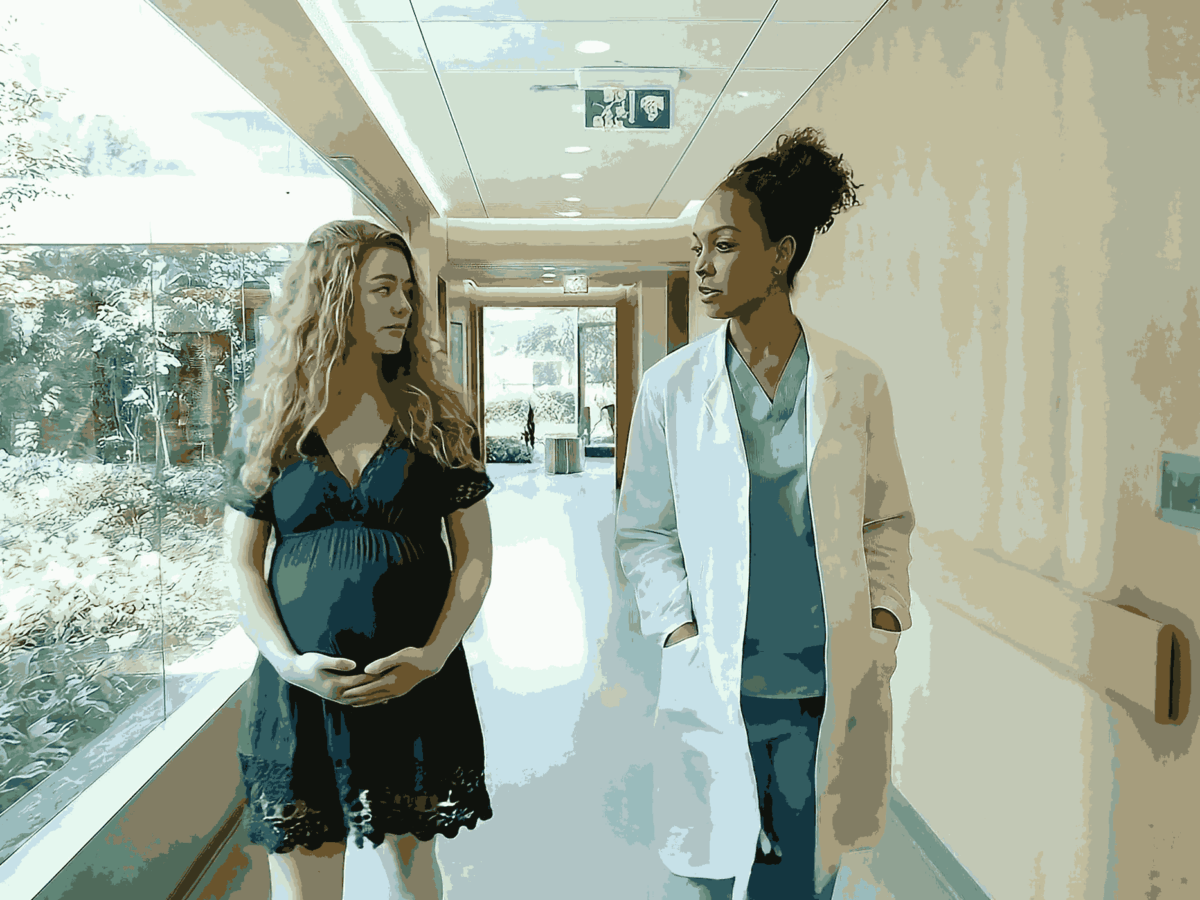 AI-generated patient Anna interacting with clinicians to illustrate empathetic, user-centered healthcare design