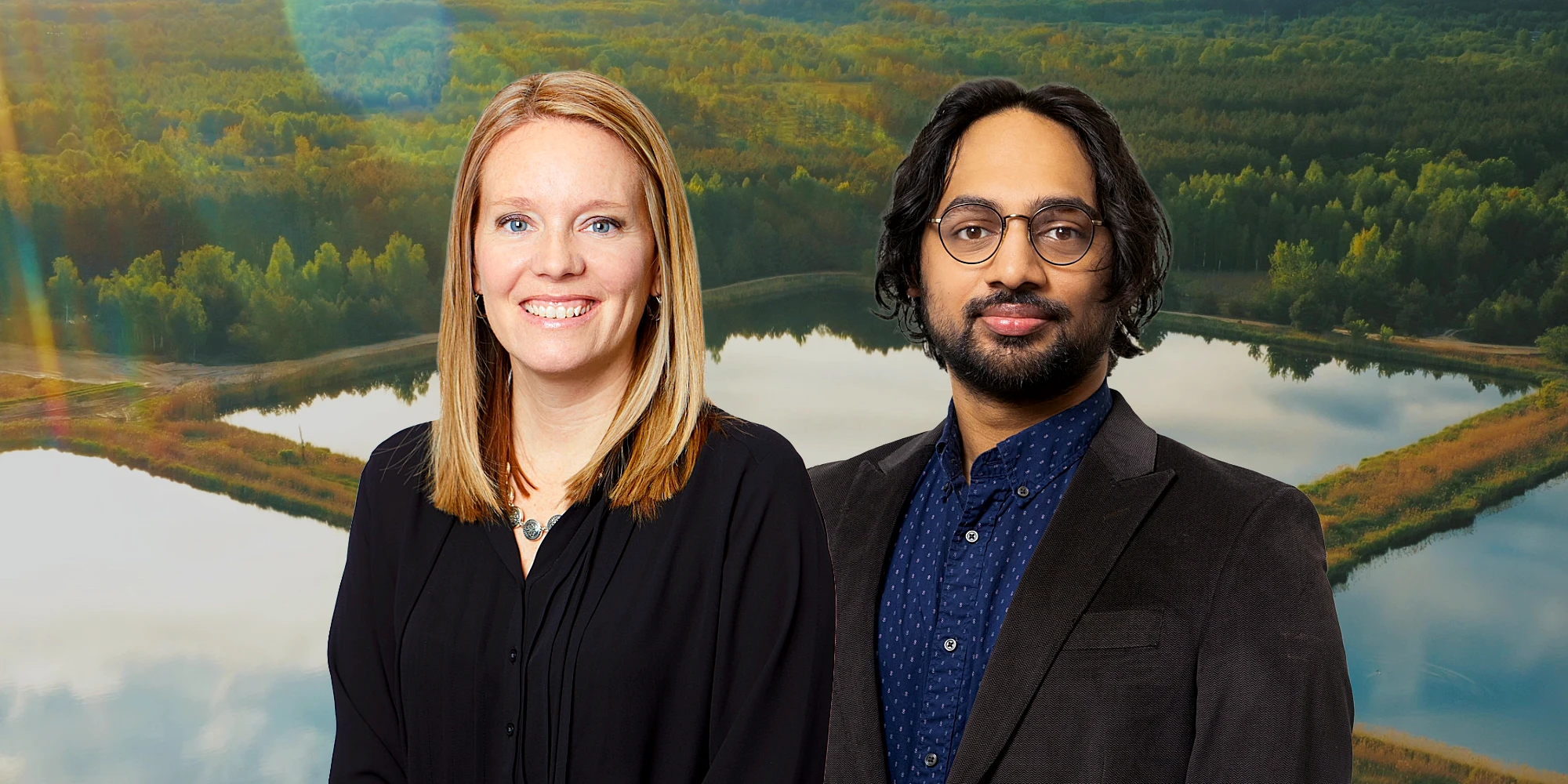 Environmental Headshots of Katie Nolan and Nikhil Reddy